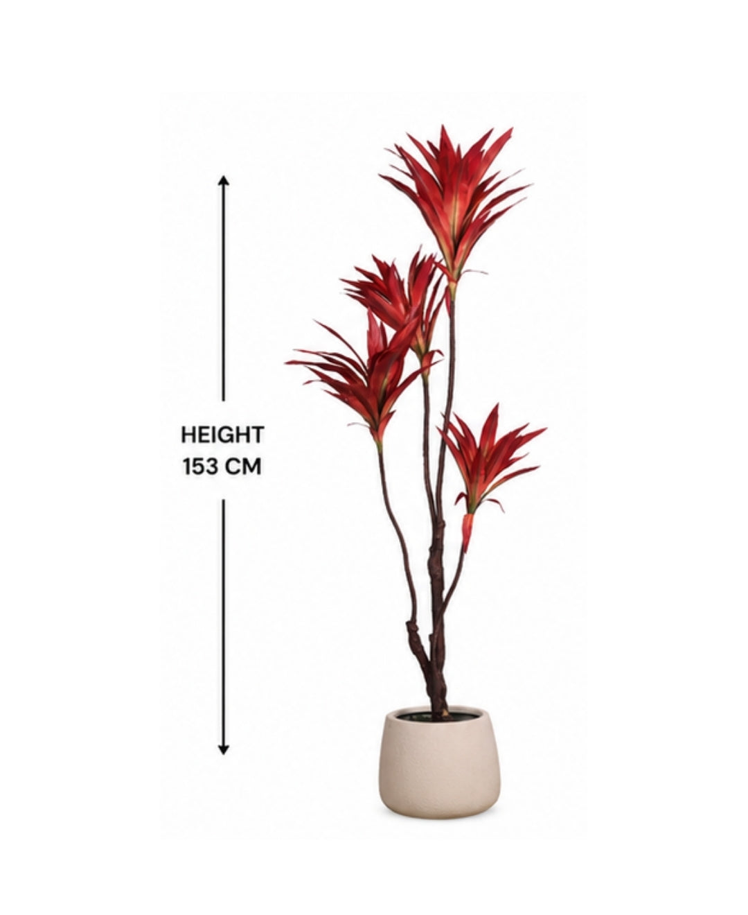 Premium Artificial Red Dracaena Tree Without Pot- 4.5 FT