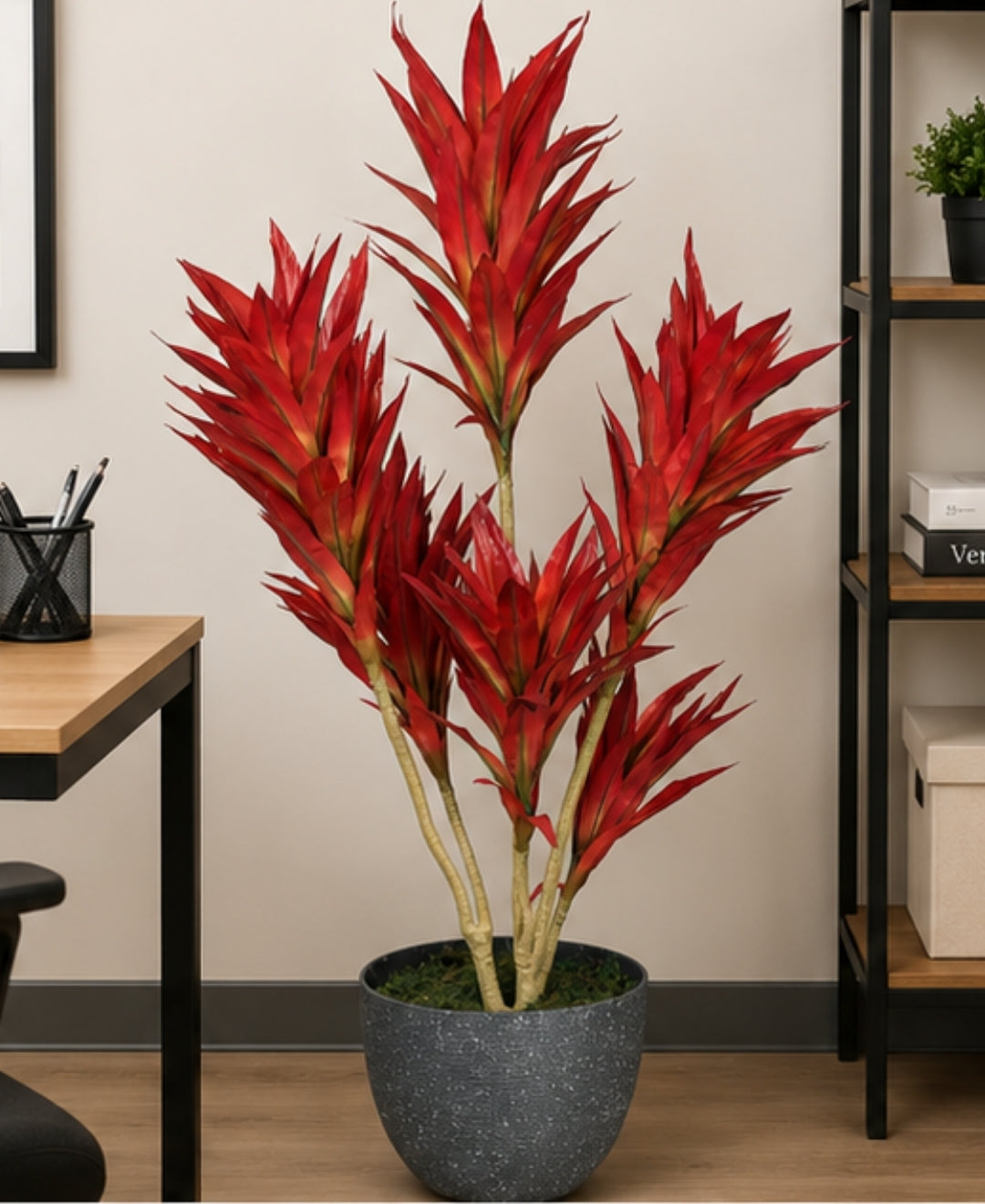 Elegant Faux Dracaena Red Indoor Plant Without Pot