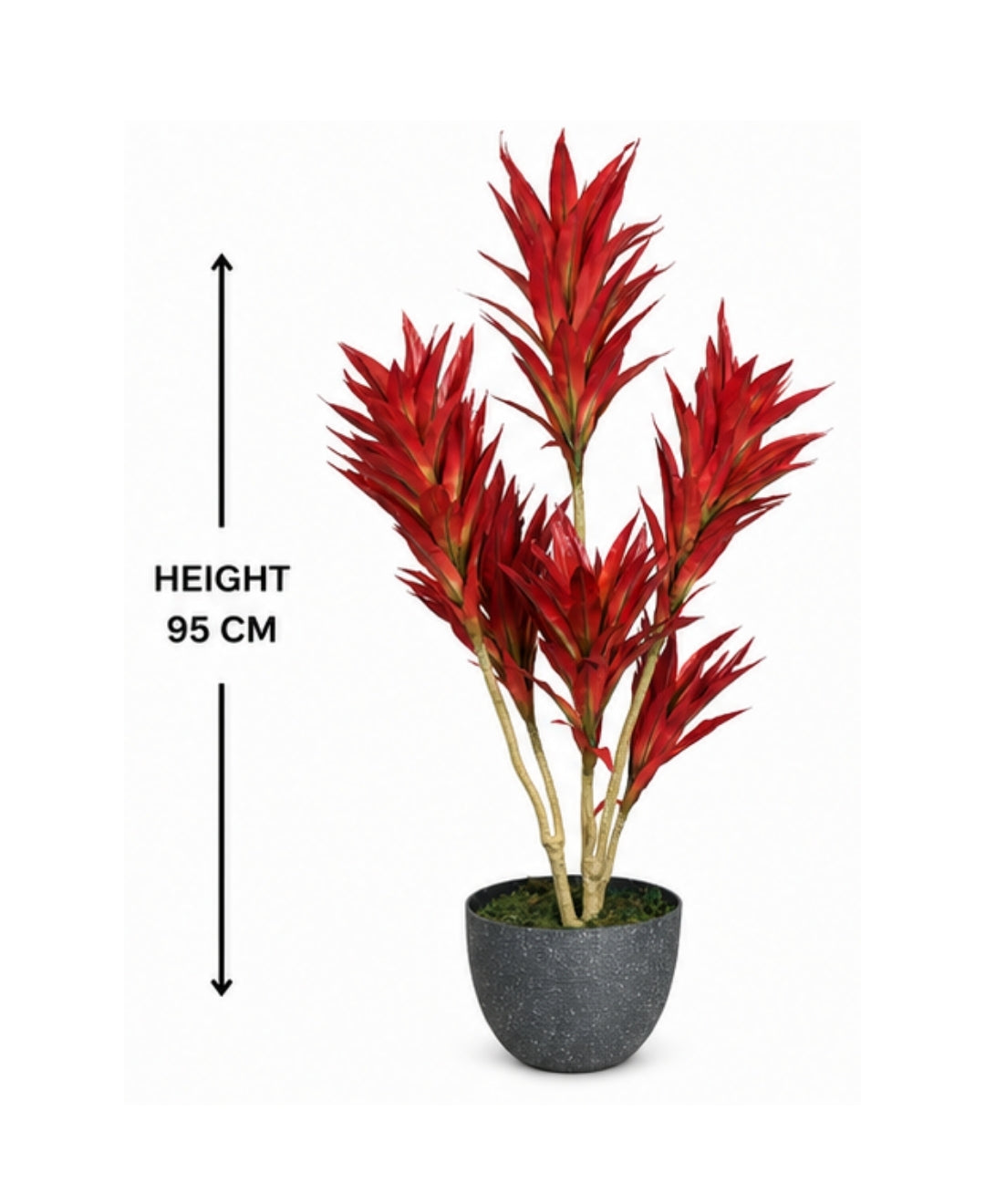 Elegant Faux Dracaena Red Indoor Plant Without Pot