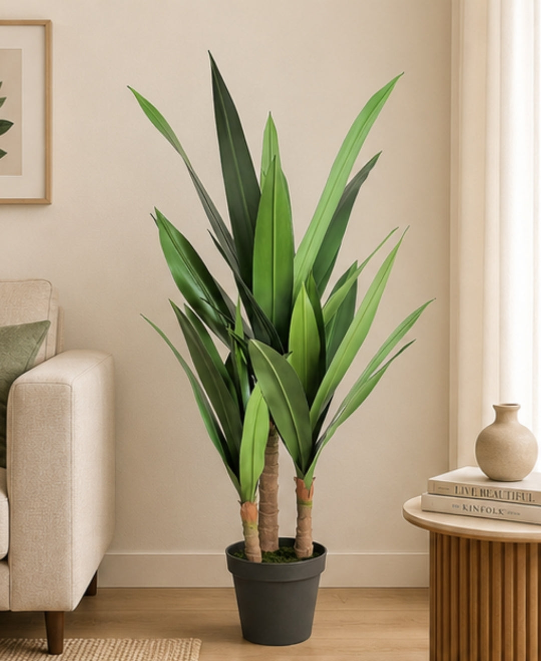Premium Artificial Multi Stem Green Dracaena Plant With Pot