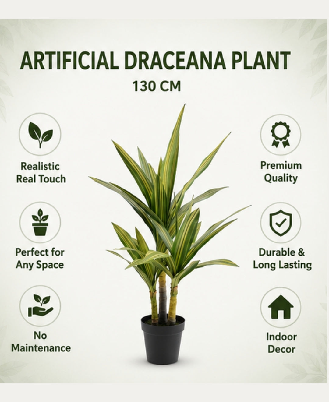 Premium Artificial Multi Stem Yellow Dracaena Plant