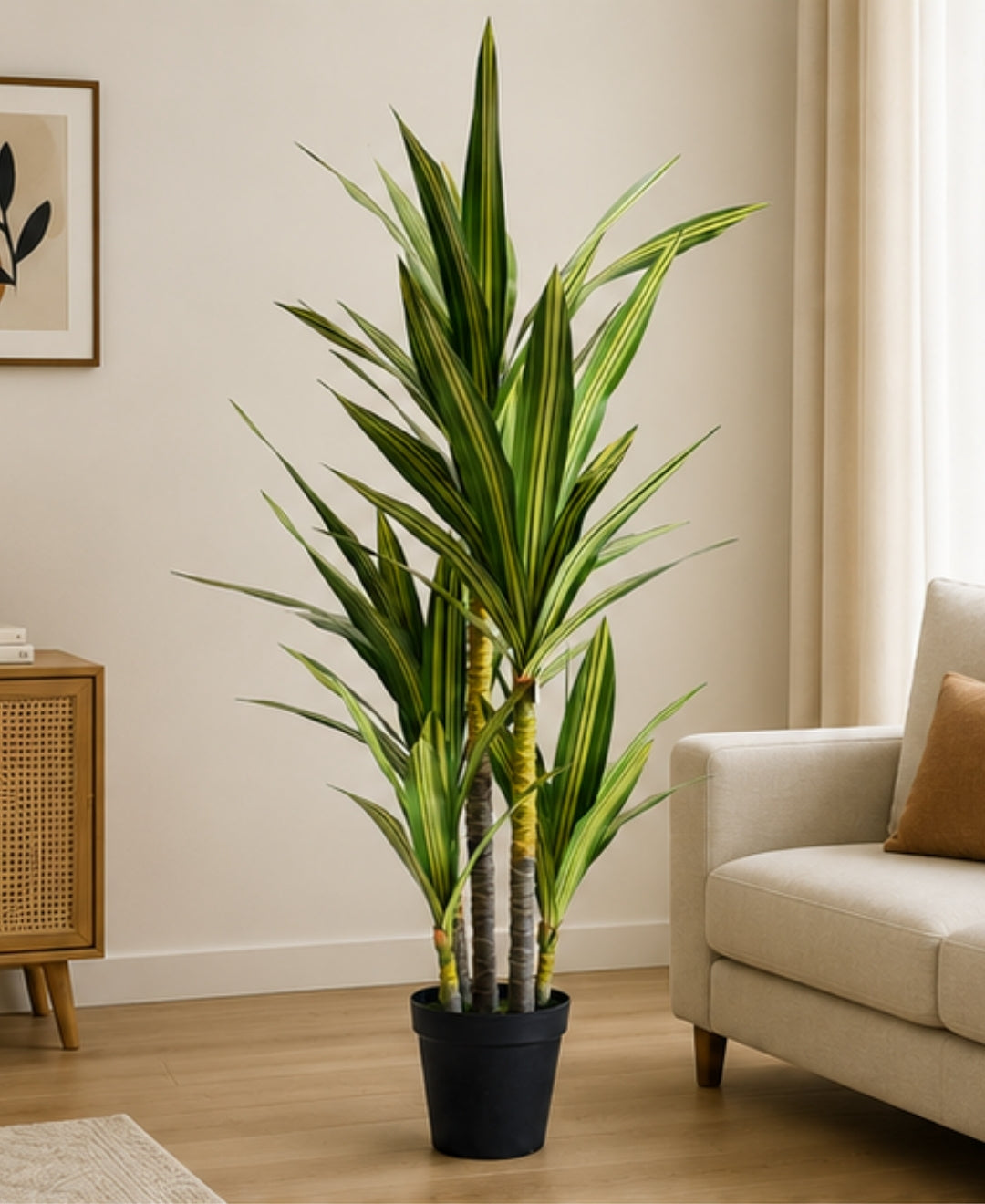 Luxury Artificial Multi Cane Dracaena Yellow Tree With Pot