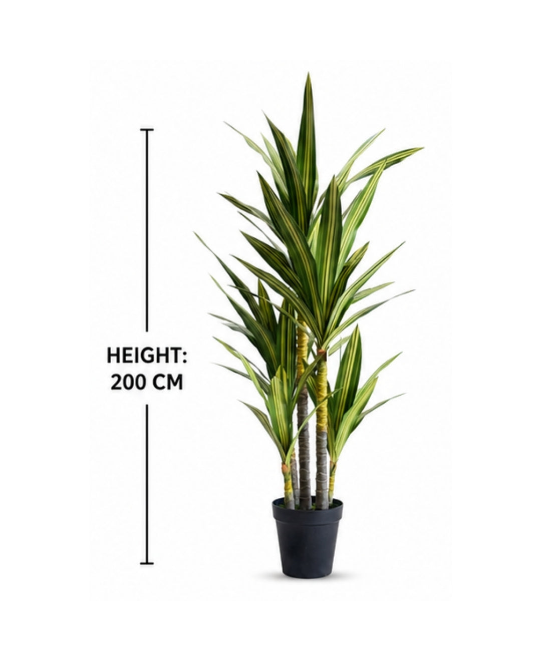 Luxury Artificial Multi Cane Dracaena Yellow Tree With Pot