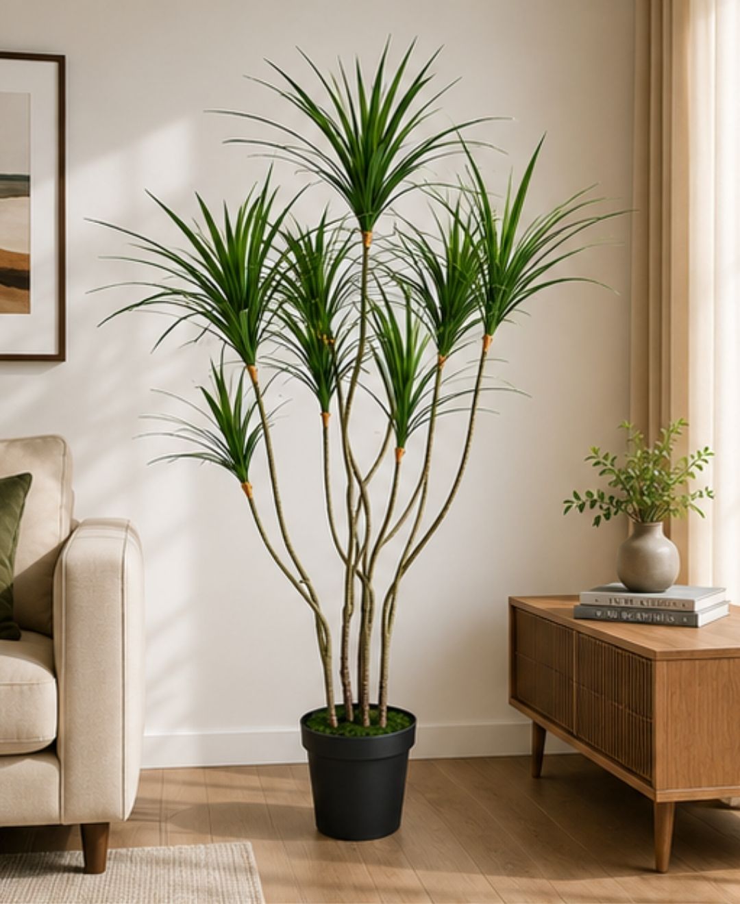 Premium Faux Dracaena Marginata Green Tree With Pot-5 FT With Pot