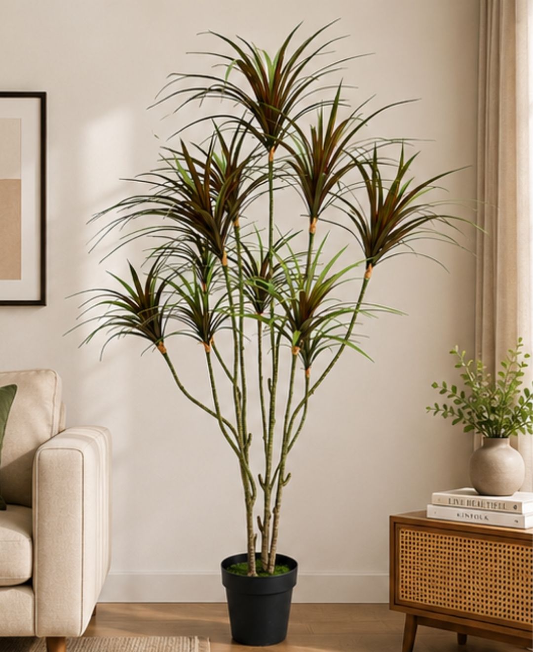 Premium Artificial Dracaena Marginata Red Plant With Pot-6 FT With Pot