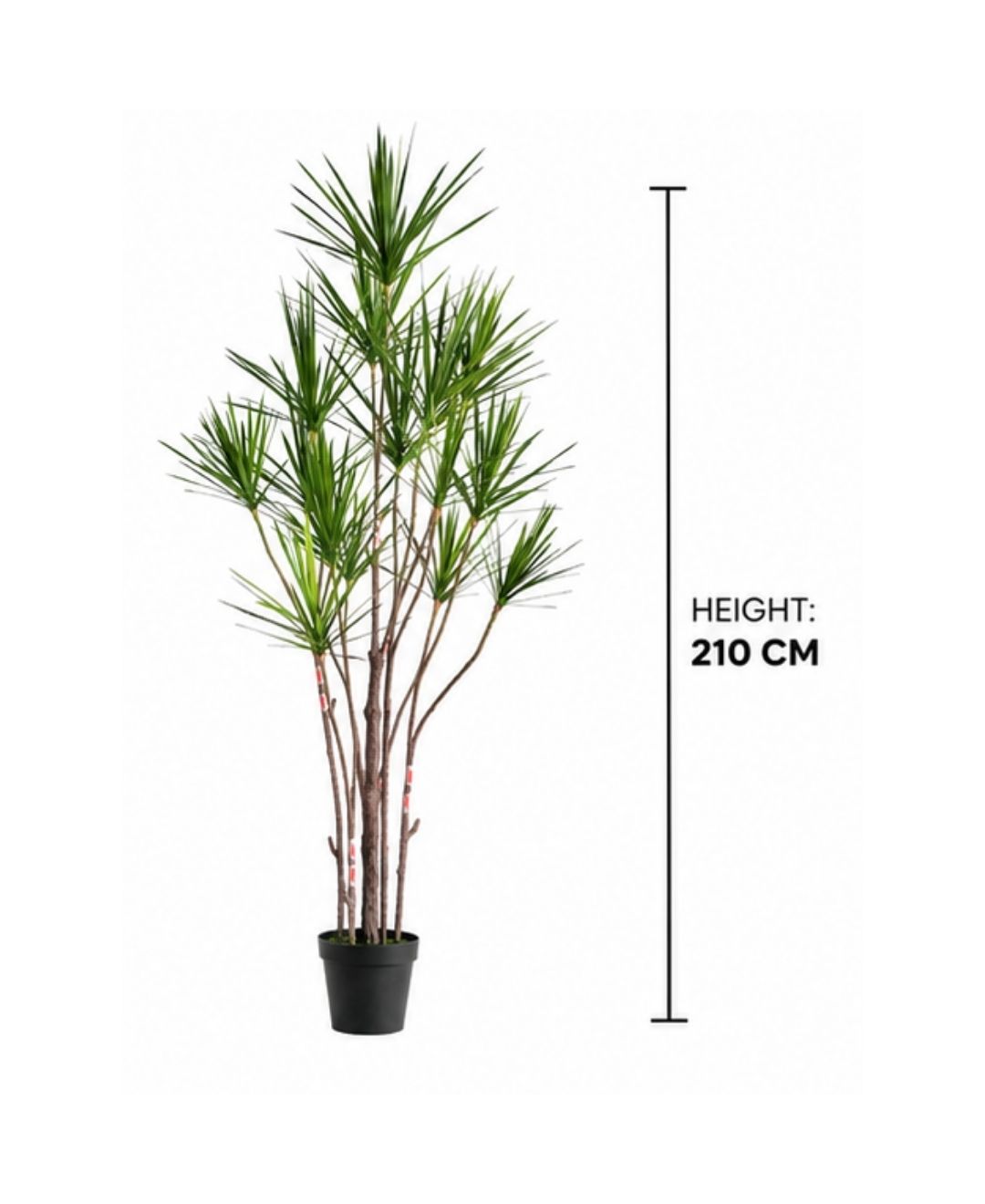 Realistic Faux Dracaena Dragon Green Tree With Pot- 7FT