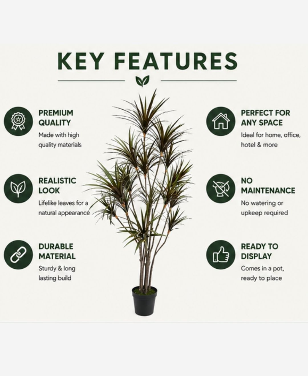 Realistic Faux Dracaena Dragon Red Green Tree With Pot- 7FT With Pot