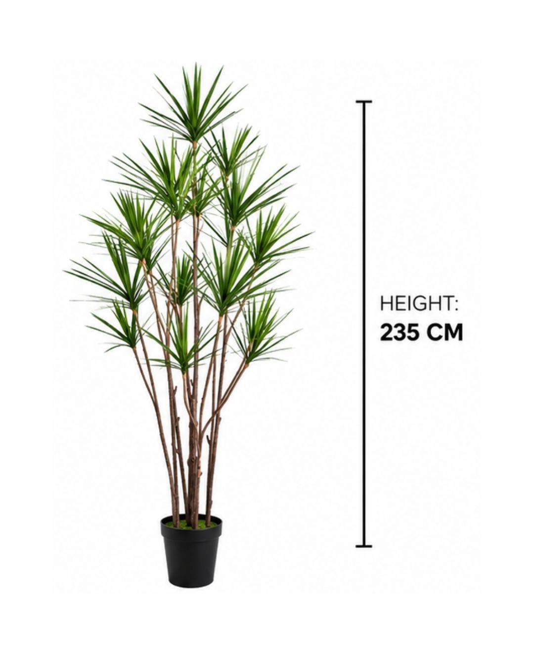Realistic Faux Dracaena Dragon Green Tree With Pot-8 FT