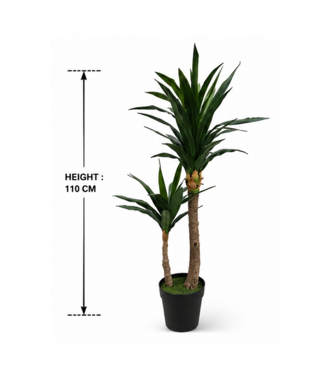 Premium Artificial Dracaena Green Plant With Pot-3.5 FT