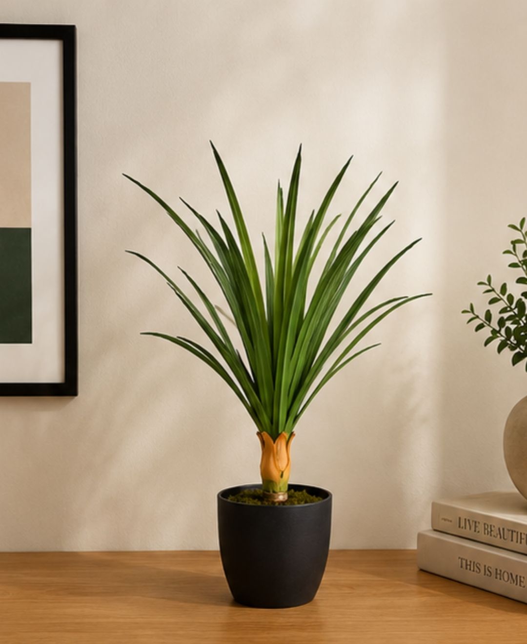 Mini Artificial Dracaena Green Plant Without Pot - 1FT