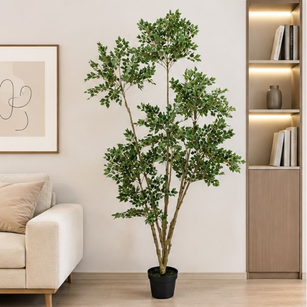 High Quality Faux Dracaena Reflexa Light Green Plant With Pot