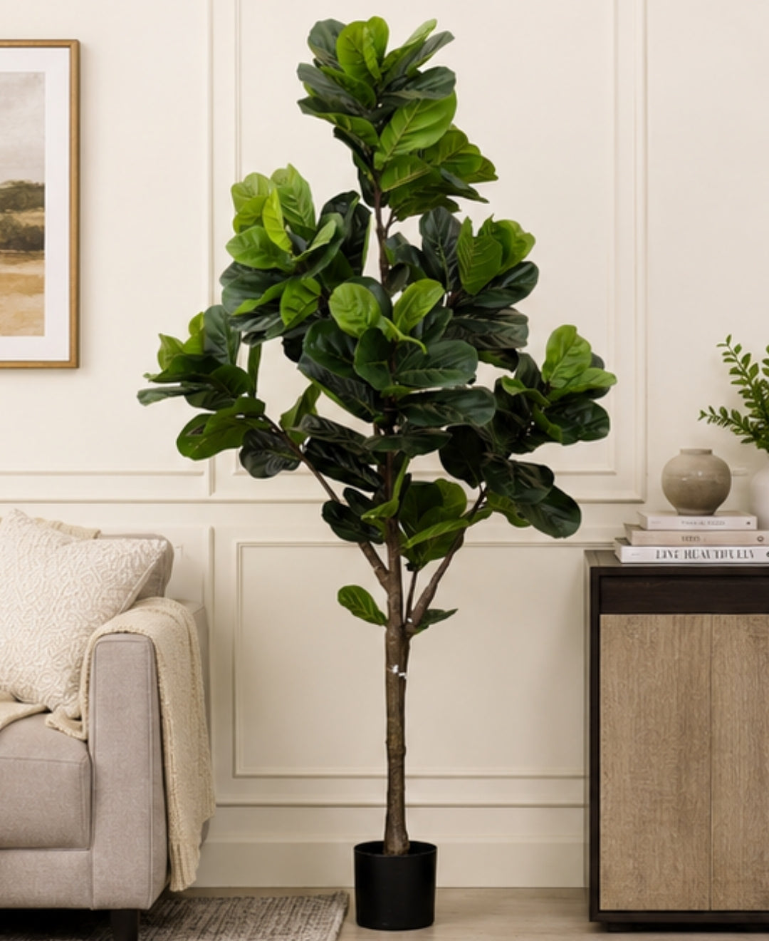 Premium Artificial Fiddle Leaf Fig Tree With Pot - 7FT