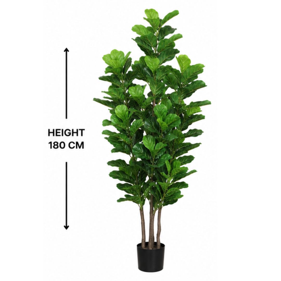 Premium Artificial Fiddle Leaf Fig Green Plant With Pot- 5FT