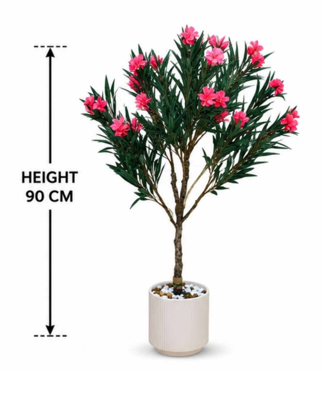 Artificial Oleander Pink Flower Plant Without Pot