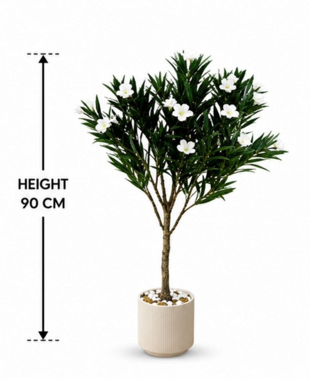 Artificial Oleander White Flower Plant Without Pot