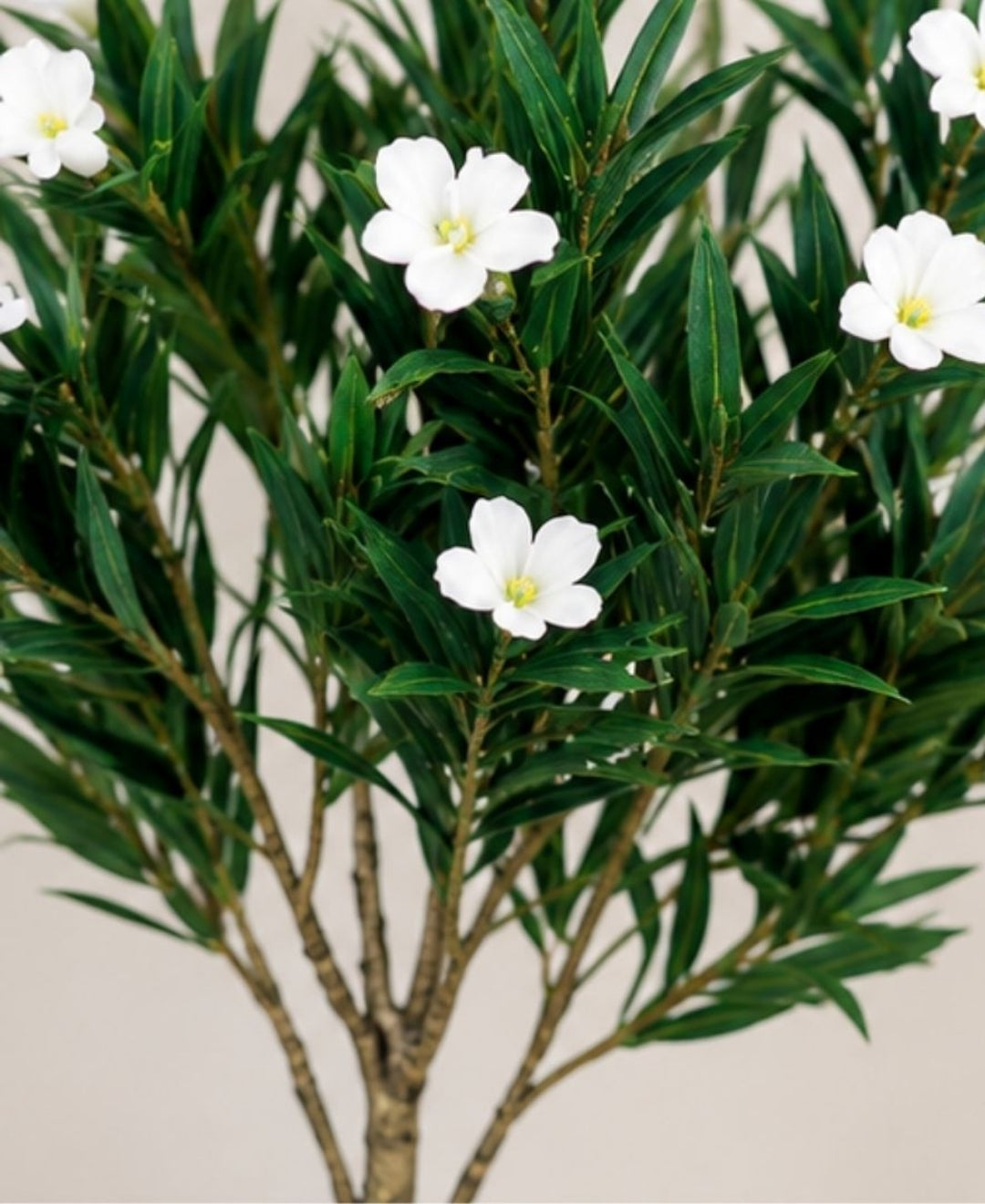 Artificial Oleander White Flower Plant Without Pot