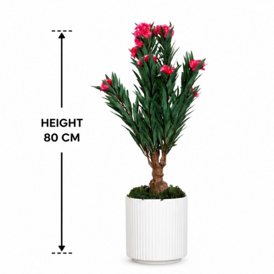 Premium Artificial Pink Oleander Flowering Tree With Pot