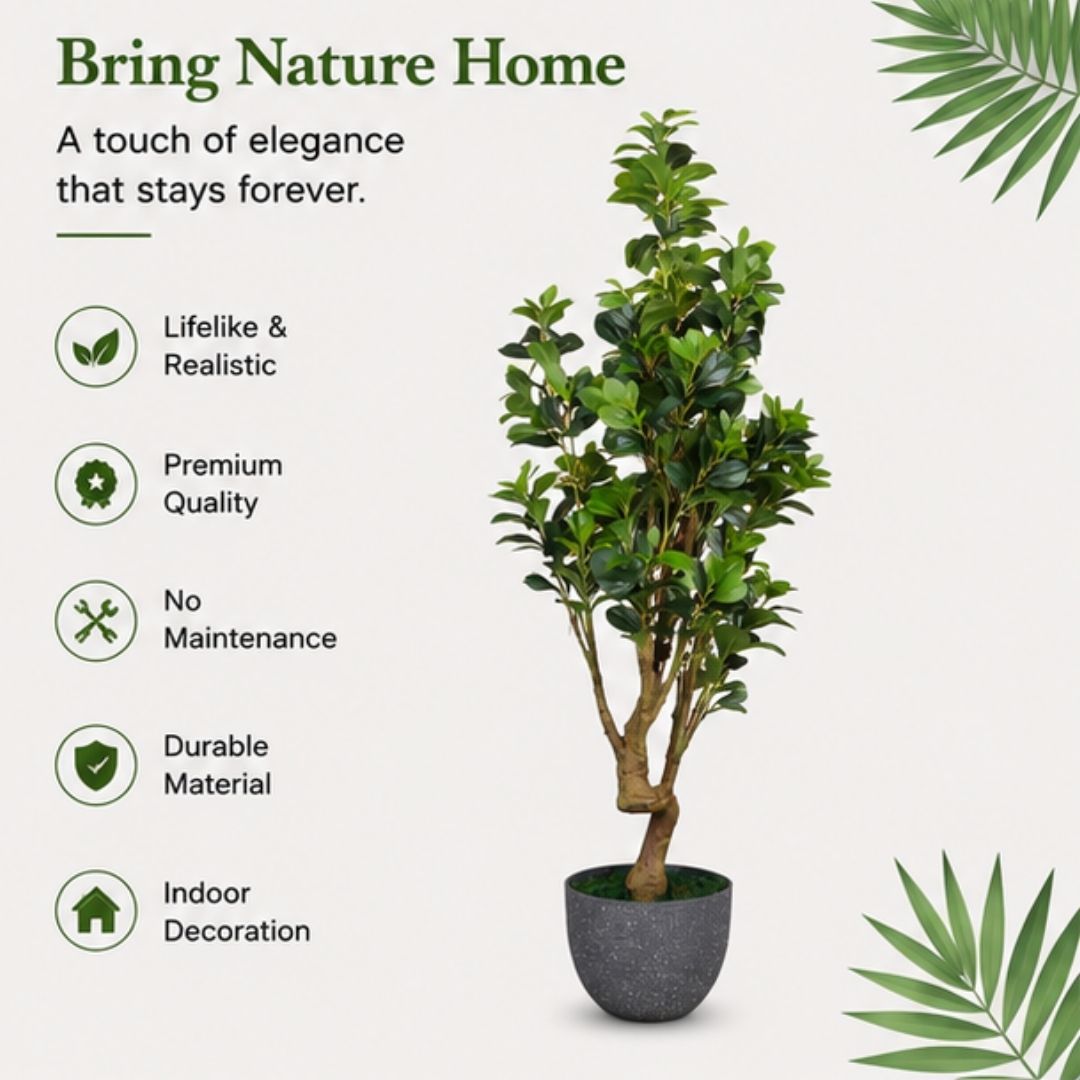 Artificial Peperomia Plant Without Pot- 6FT