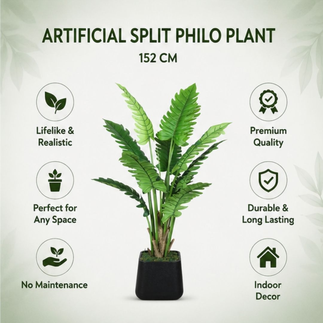 Split Leaf Philodendron Faux Plant Without Pot- 4FT