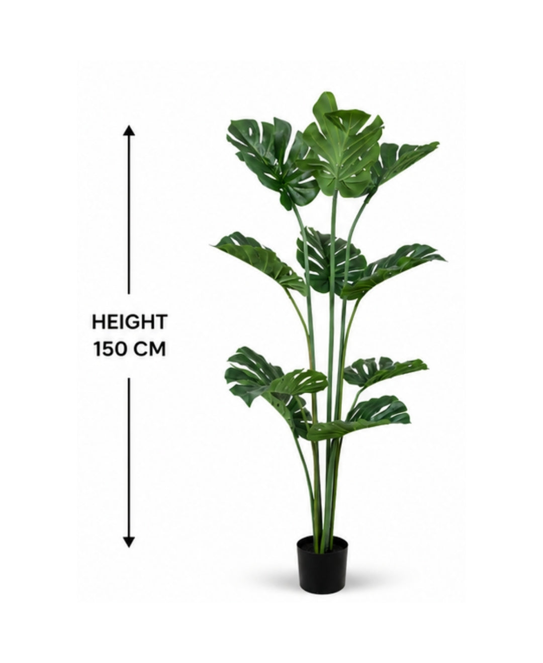 Tropical Artificial Split Leaf Philodendron Plant With Pot