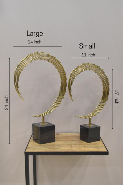Curved Gold Rods Metal Sculpture Artifacts for your Home or Office Decor-Small