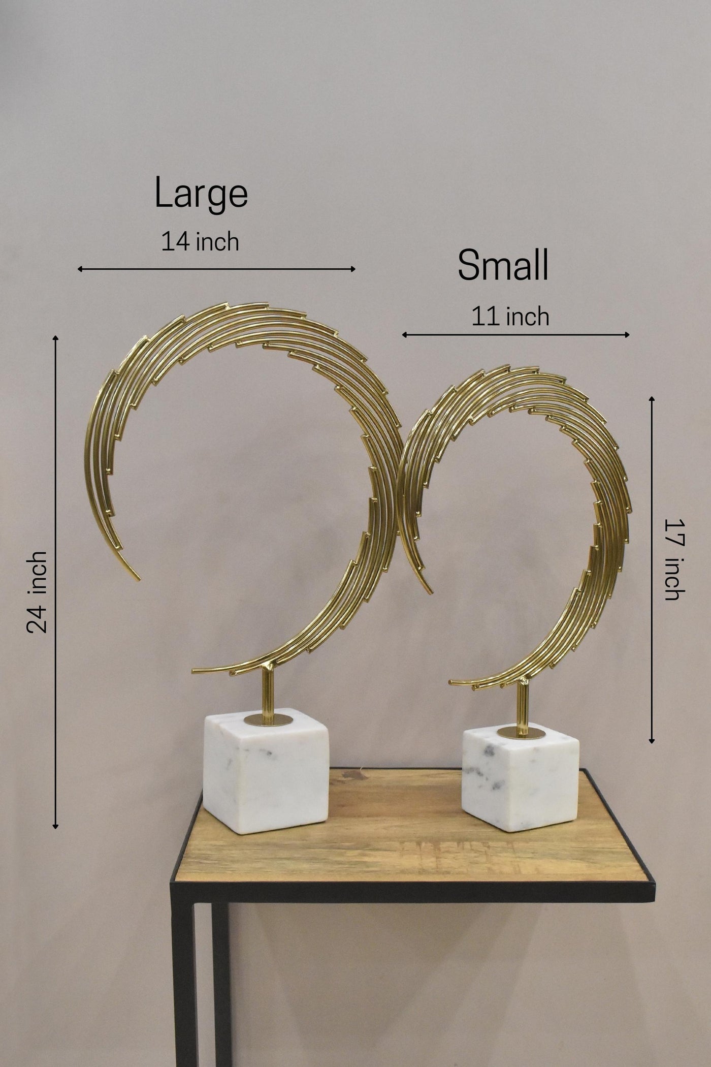 Curved Gold Rods Metal Sculpture Artifacts for your Home or Office Decor-Large