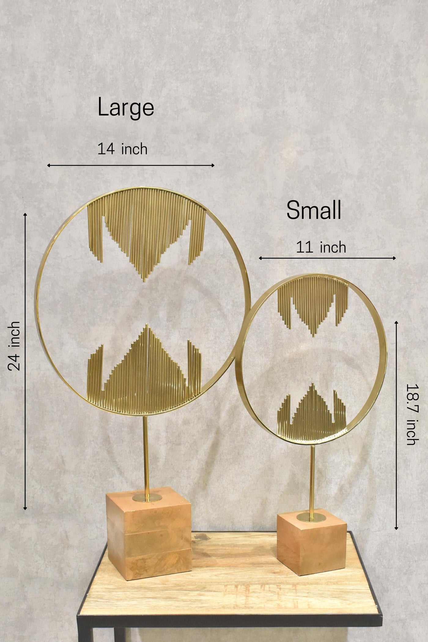 Creative Metal Abstract Ornaments Round Golden Artifact-Small