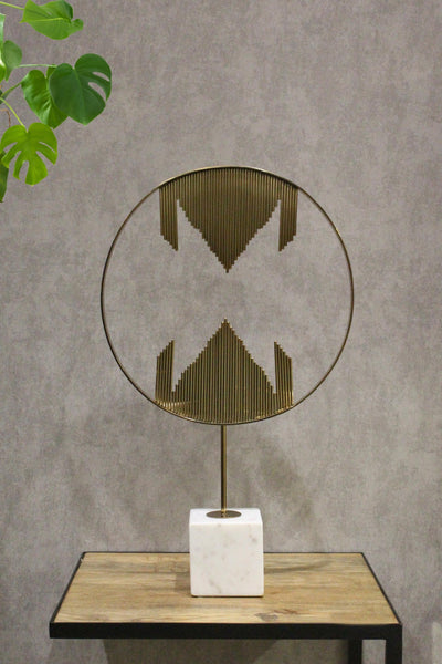 Creative Metal Abstract Ornaments Round Golden Artifact-Small