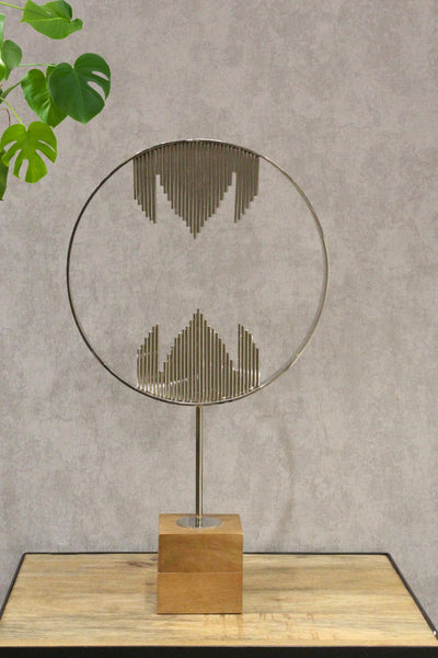 Creative Metal Abstract Ornaments Round Golden Artifact-Large