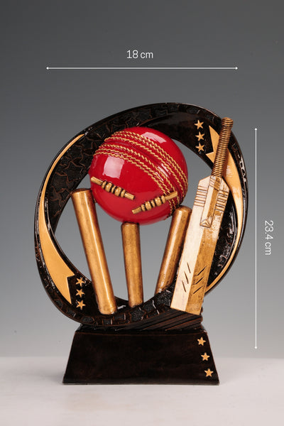 Bat, Ball and Stump in oval shape Showpiece for your home or office decor