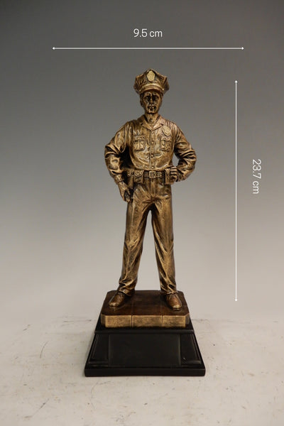 Police Officer statue on gold-black base for your Home or Office Decor