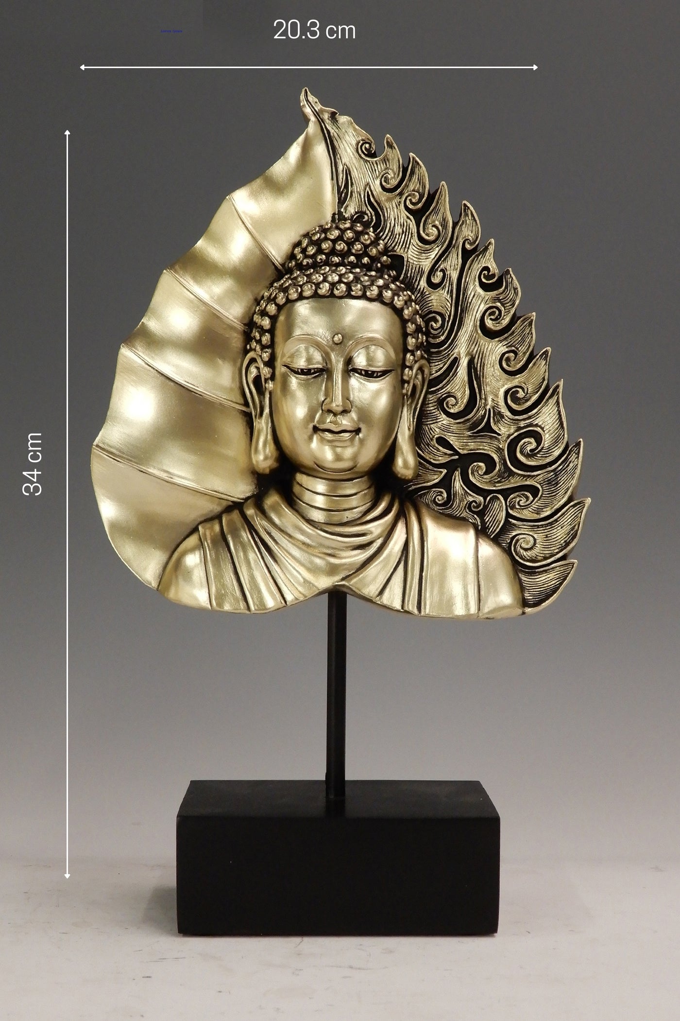 Buddha's face in Leaf on the black base for your home or office decor