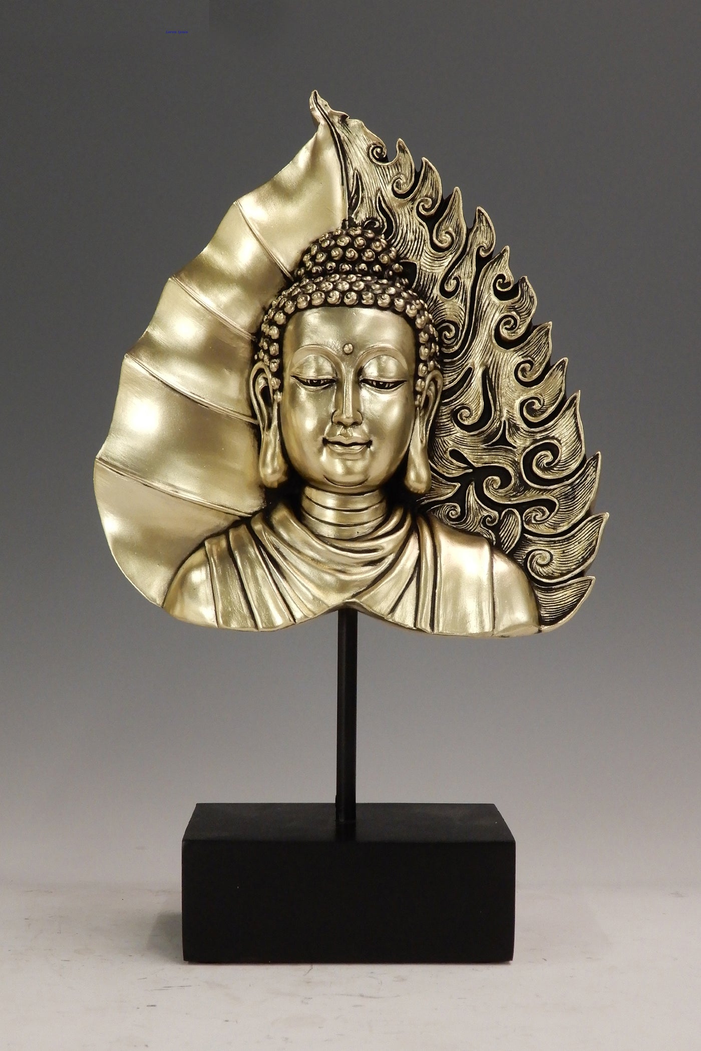 Buddha's face in Leaf on the black base for your home or office decor