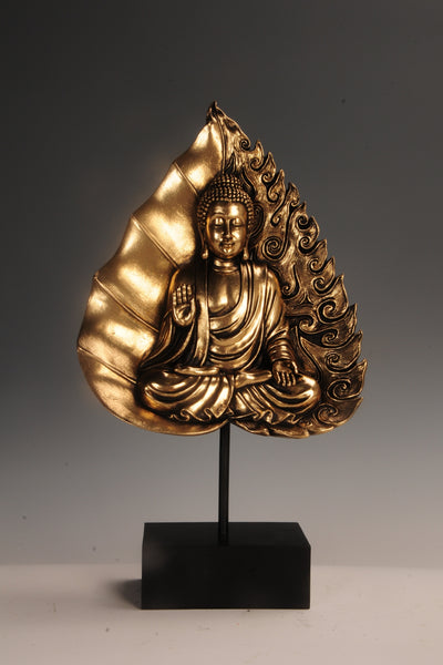 Buddha's statue in Leaf on the black base for your home or office decor