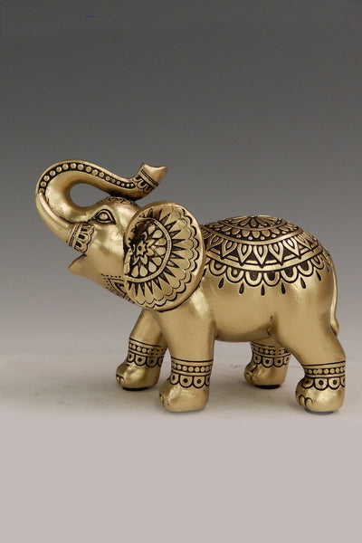 Golden resin elephant statue for your home or office decor