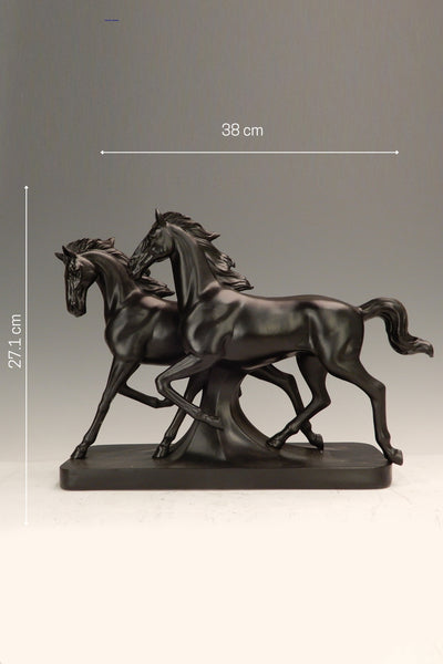 Black resin running horse  for your home or office decor