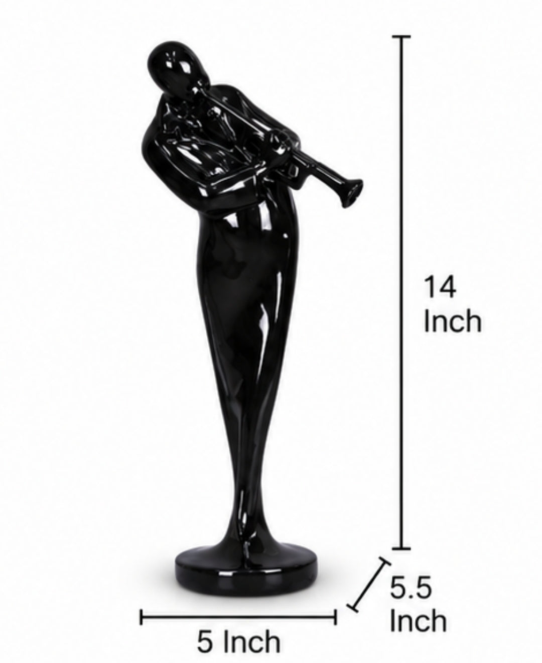Abstract Trumpet Player Sculpture — Resin Art Figurine