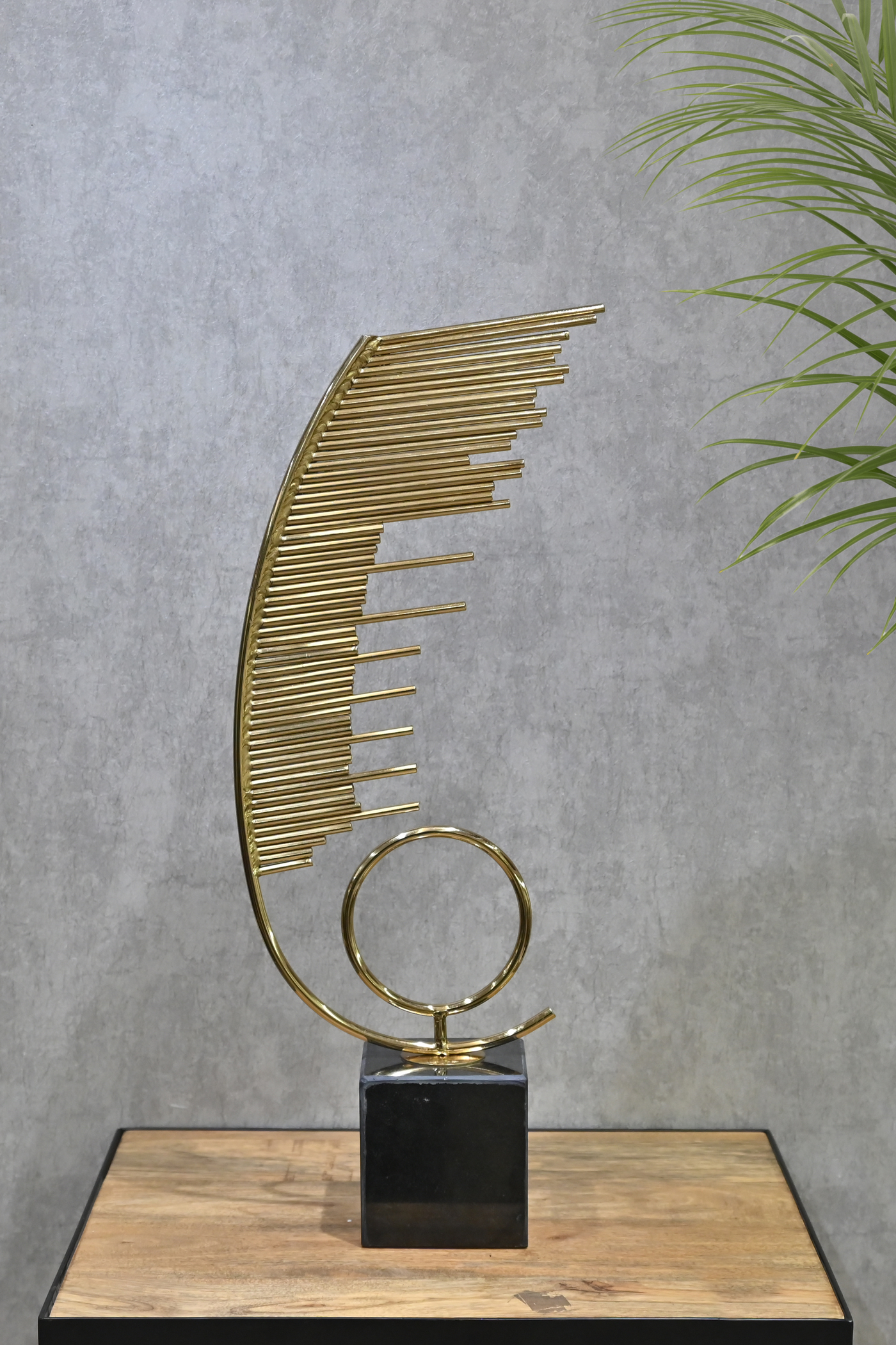 Horizontal shape metal sculpt artifact for your home or office-Large