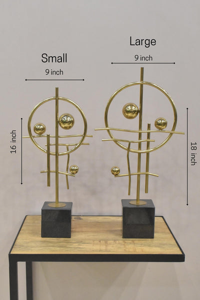 Golden Metal Contemporary Sculpture for your Home or Office Decor-Small