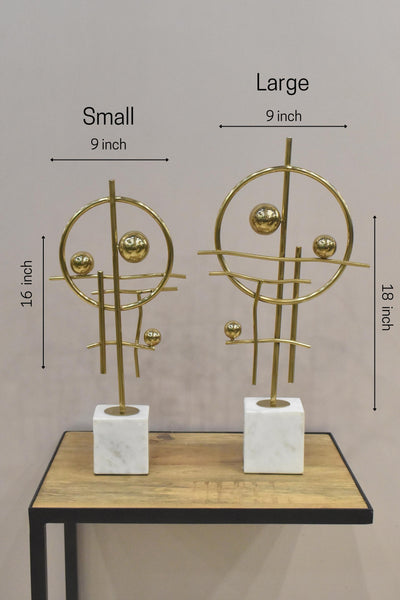 Golden Metal Contemporary Sculpture for your Home or Office Decor-Small