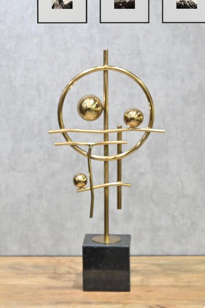 Golden Metal Contemporary Sculpture for your Home or Office Decor-Small