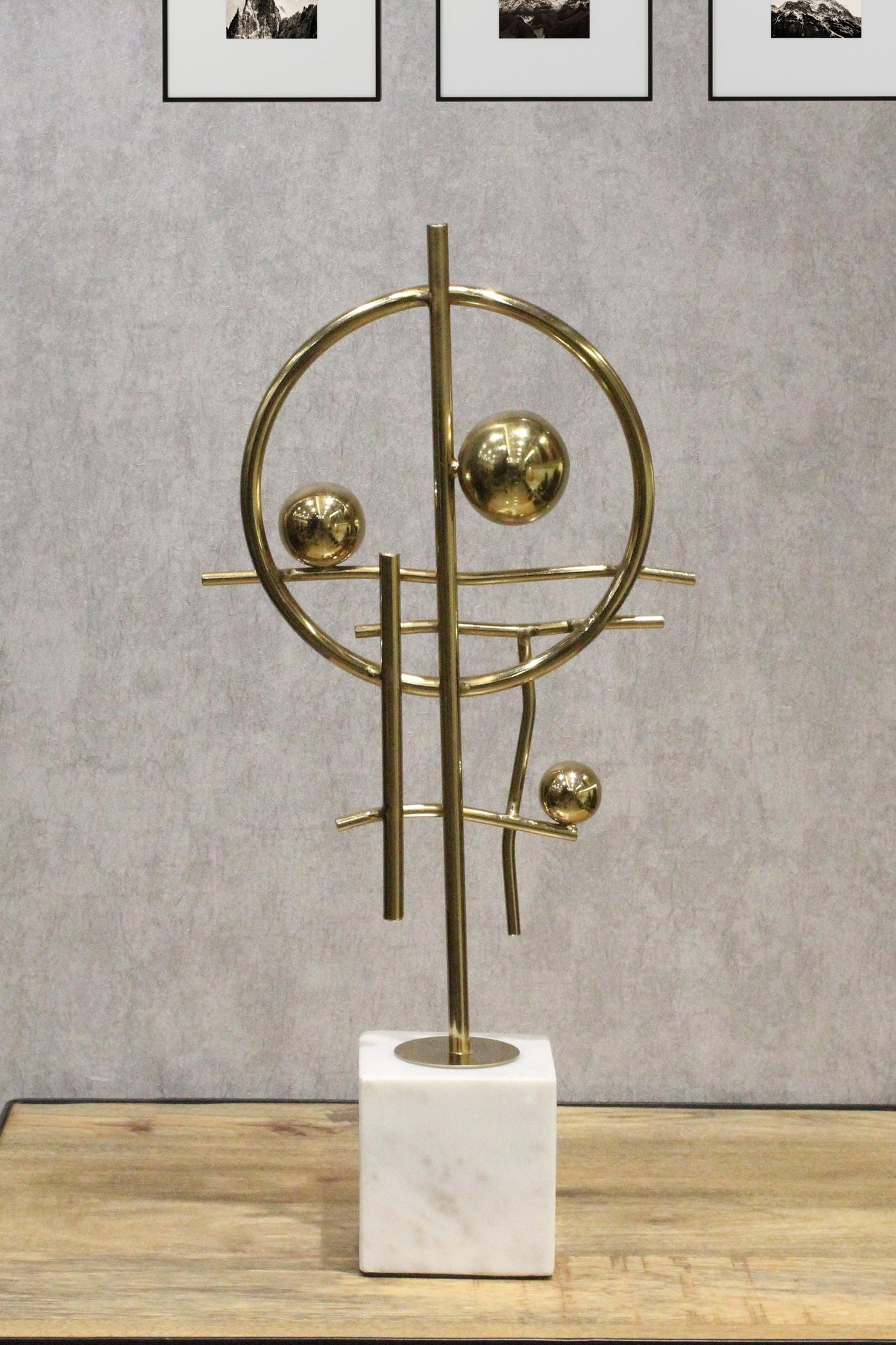 Golden Metal Contemporary Sculpture for your Home or Office Decor-Small