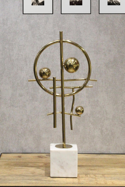 Golden Metal Contemporary Sculpture for your Home or Office Decor-Small