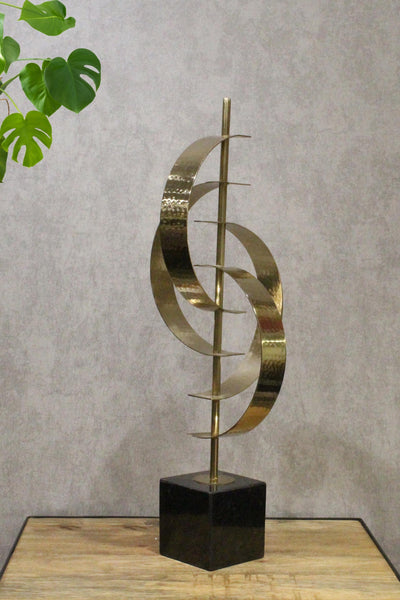 Modern Geometric Golden Metal Art Sculpture for your Home or Office Decor-Large