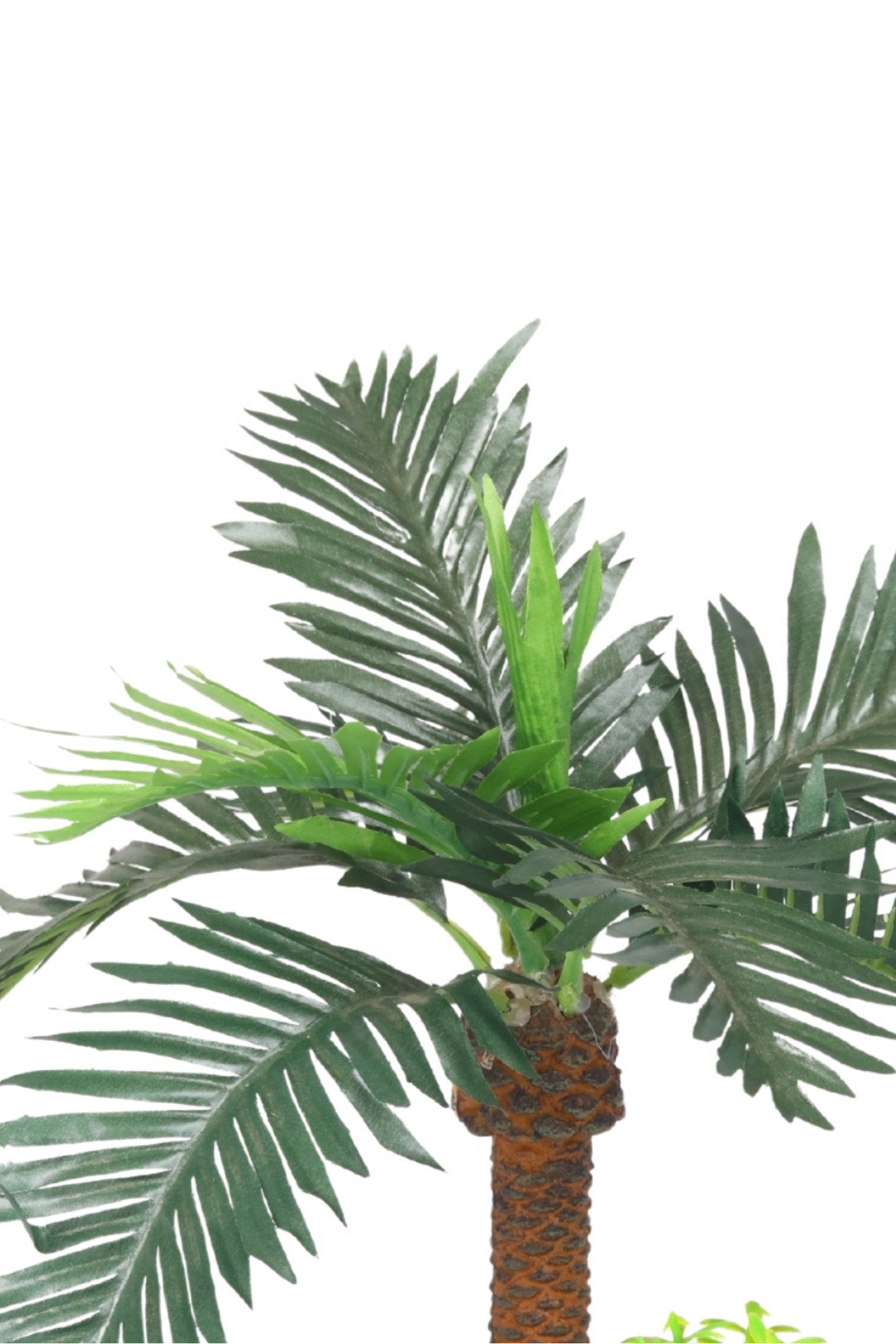 Artificial Palm Bonsai flower plant with Brown Ceramic Pot