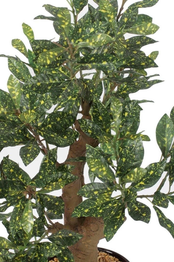 Stunning Artificial Croton Bonsai with Black Ceramic Pot