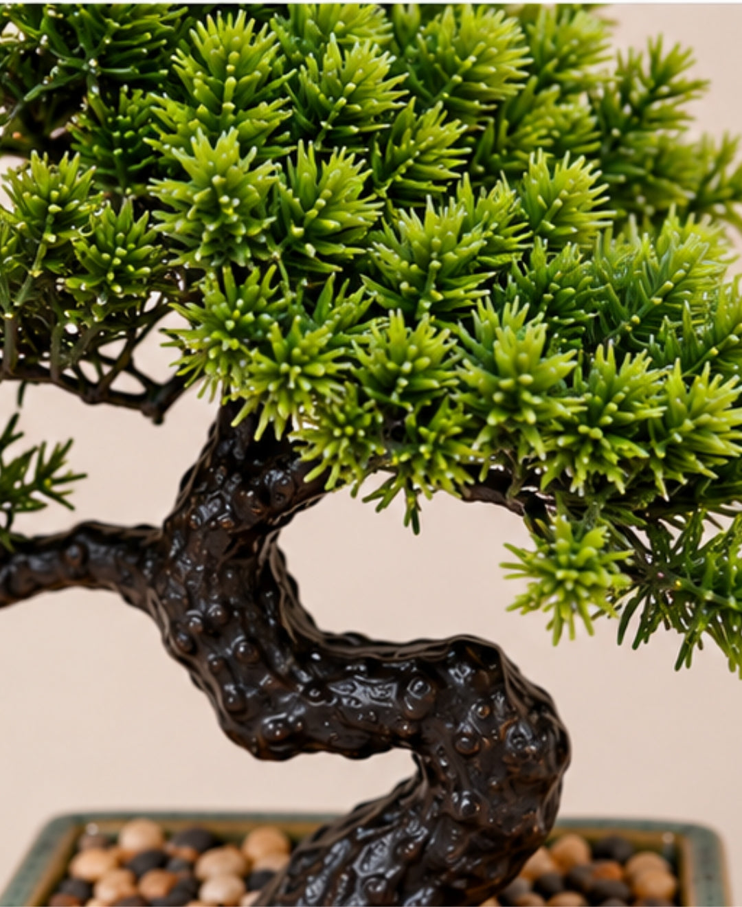 Artificial Juniper Bonsai Tree in Glazed Ceramic Pot
