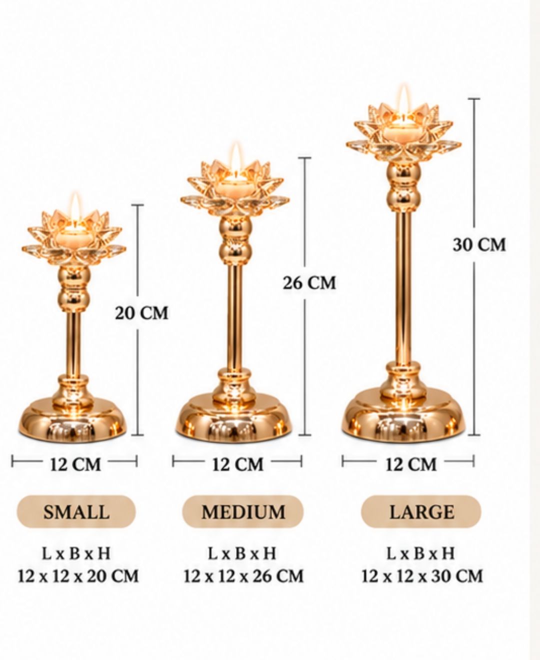 Golden Lotus Decorative Candle Holder