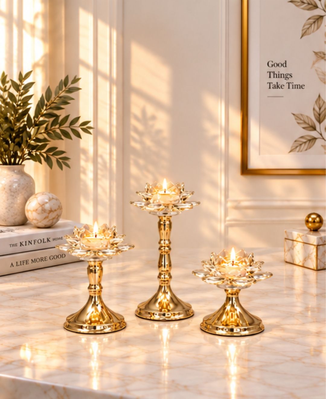 Regal Bloom Decorative Candle Holder