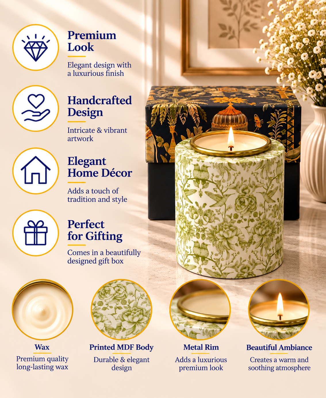 Imperial Sage Garden Drum Premium Gift Candle